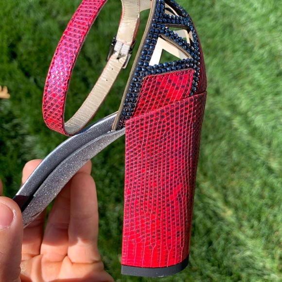 SOLD  |  Rene Caovilla Lizard Skin Heels - Picture 4 of 8